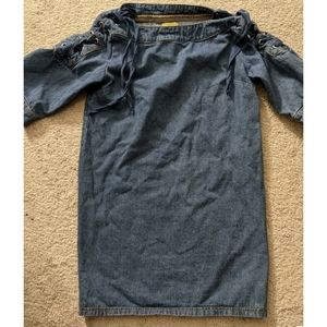 Maeve denim mini dress lace up shoulders size xs